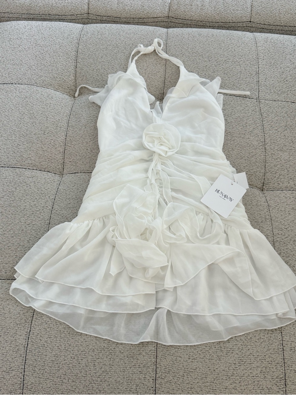 Zelie Mini Dress — White | Runaway the label